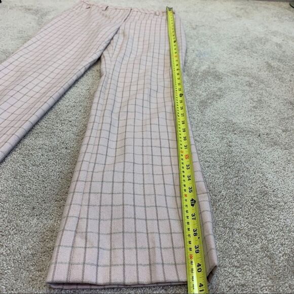 Akris flamingo pink wool plaid check Farrah trouser pants size 6 - Picture 12 of 13